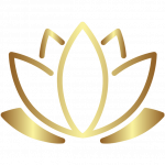 Gold Gradient Lotus Emblem with Stylized Petals Symbolizing Wellness and Luxury